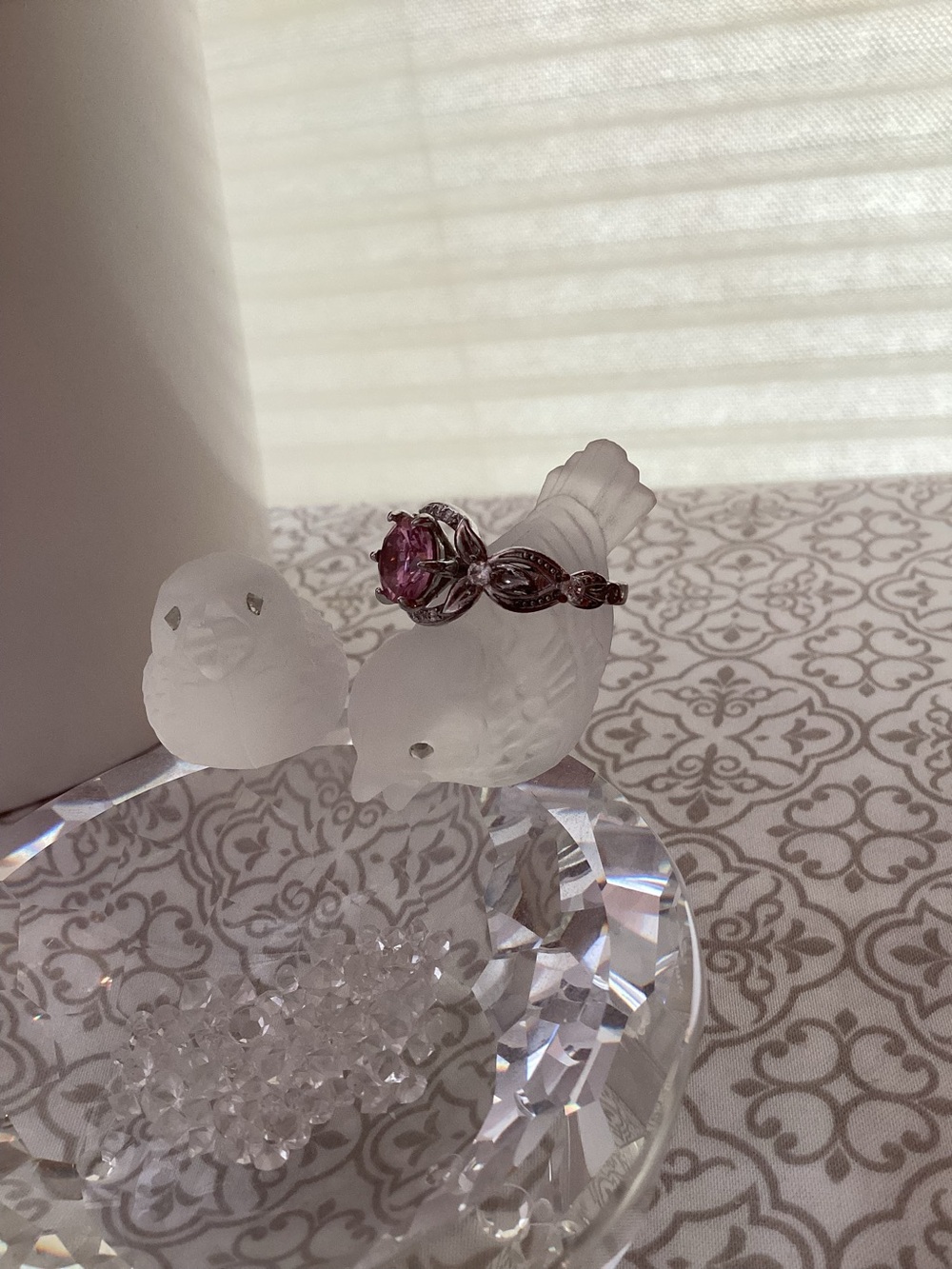 Pink Stone Silver Ring - Picture 4 of 8